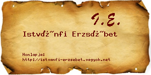 Istvánfi Erzsébet névjegykártya