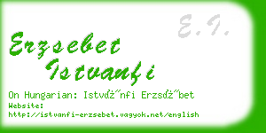 erzsebet istvanfi business card